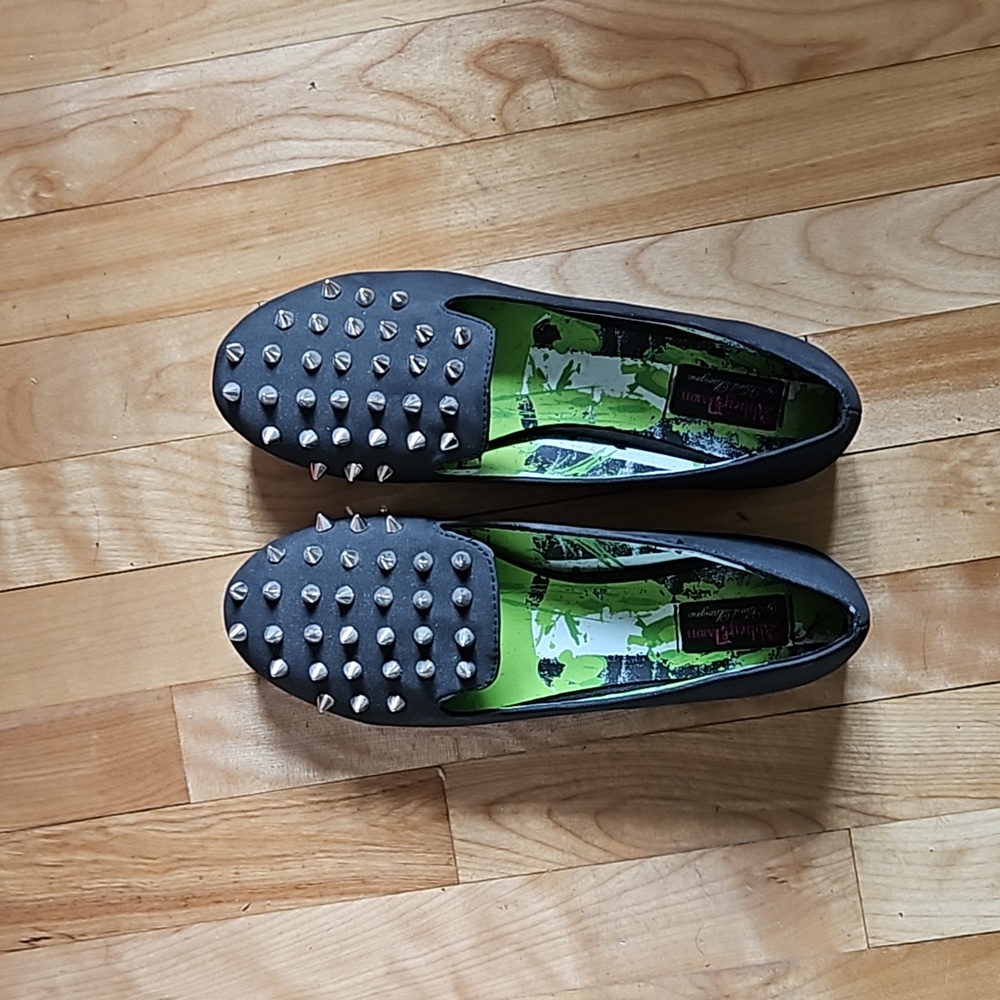 Abbey dawn slip on stud shoes